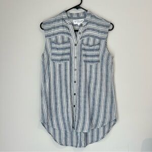 Derek Lam 10 Crosby Button Down Denim Color Tank S